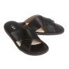 Heren leren slippers zwart