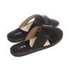 Heren leren slippers zwart