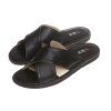 Heren leren slippers zwart
