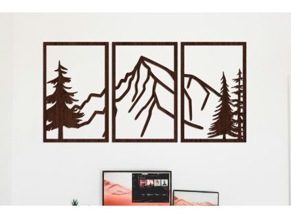 Drevený obraz s tatranským Kriváňom