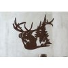 Drevený obraz pre poľovníkov s jeleňom a parohmi