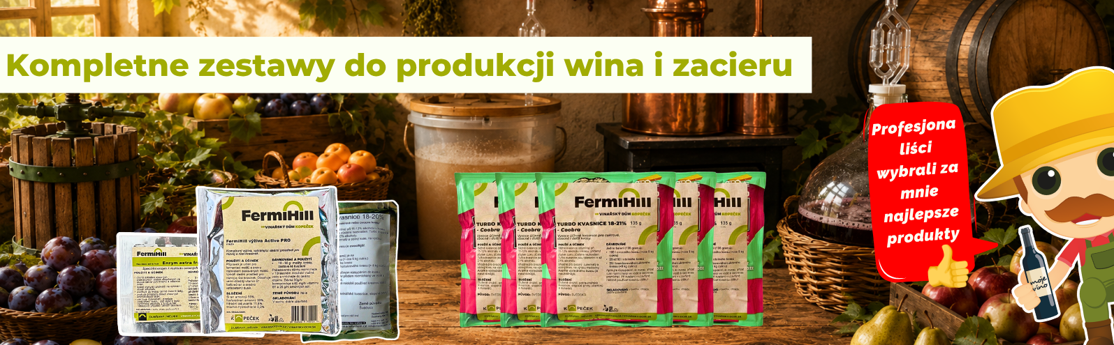 Kompletne zestawy do produkcji wina i zacieru