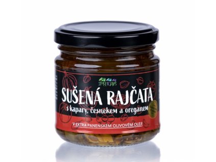 Suszone pomidory w oliwie z oliwek extra vergine z kaparami, czosnkiem i oregano 180 g