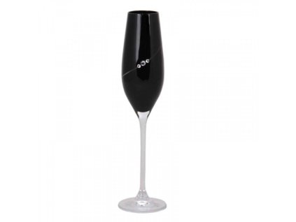 Diamante Black Silhouette Champagne Flute pair
