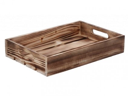Opalane drewniane pudełko 32 x 22 x 6 cm