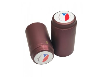 Kapturek termokurczliwy 31x55mm bordowy mat, flaga CZ