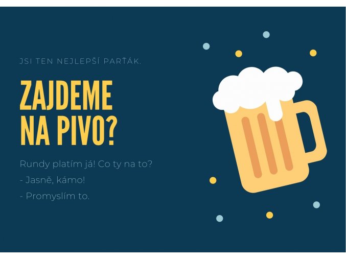 Modrý Ilustrované Pivo Svědek Svatební Přání