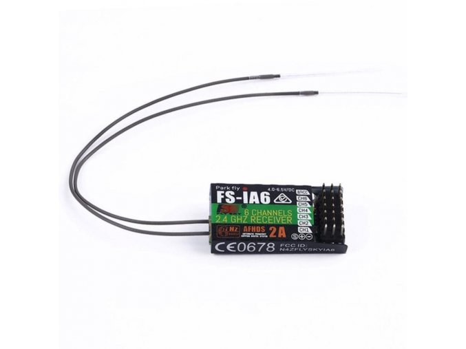 FS IA6 Flysky iA6 2.4G 6 CH RC Receiver with Double Antenna Compatible i4 i6 i10 01