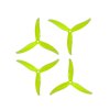 gemfan proxy 5127.5 3 blade propeller set of 4 neon yellow 1