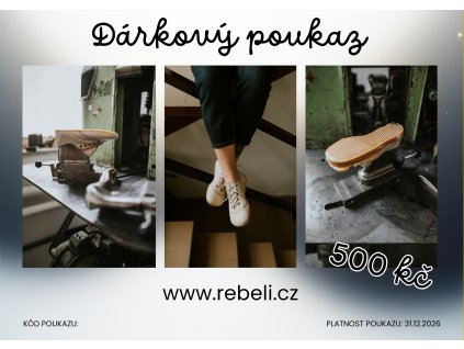 Voucher na 500 Kč do e-shopu www.rebeli.cz