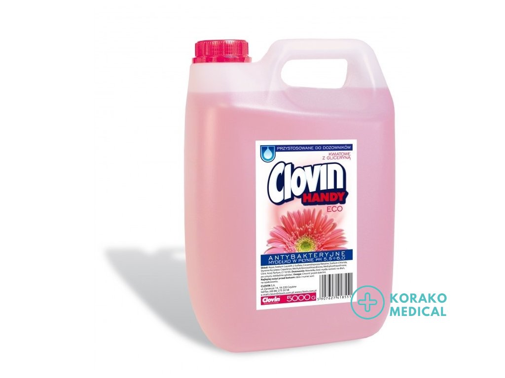 399 2 clovin handy eco tekute mydlo s antibakterialnym ucinkom s glycerinom kvety 5 l