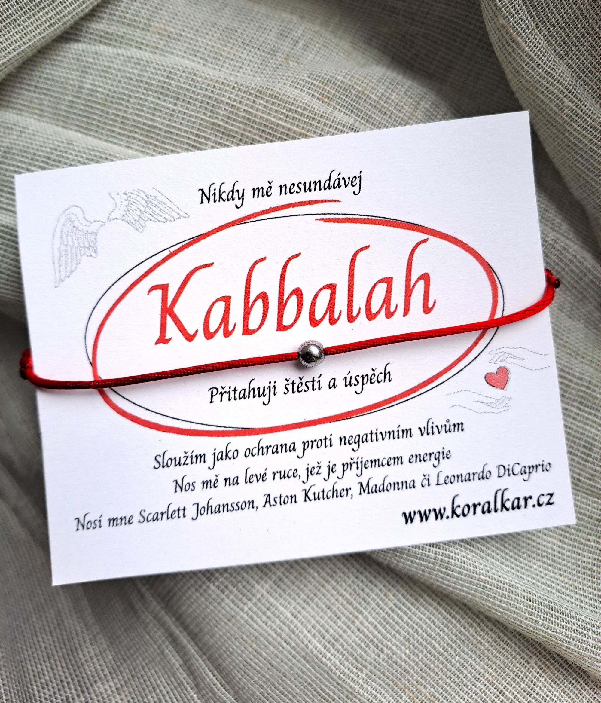 Kabbalah červený náramek SILVER GOLD