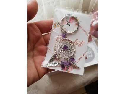 Klíčenka lapač ametyst