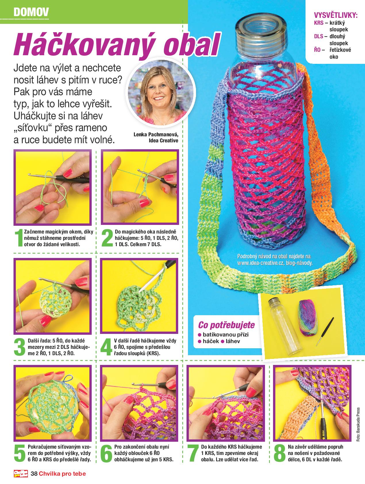 Háčkovaný obal na láhev