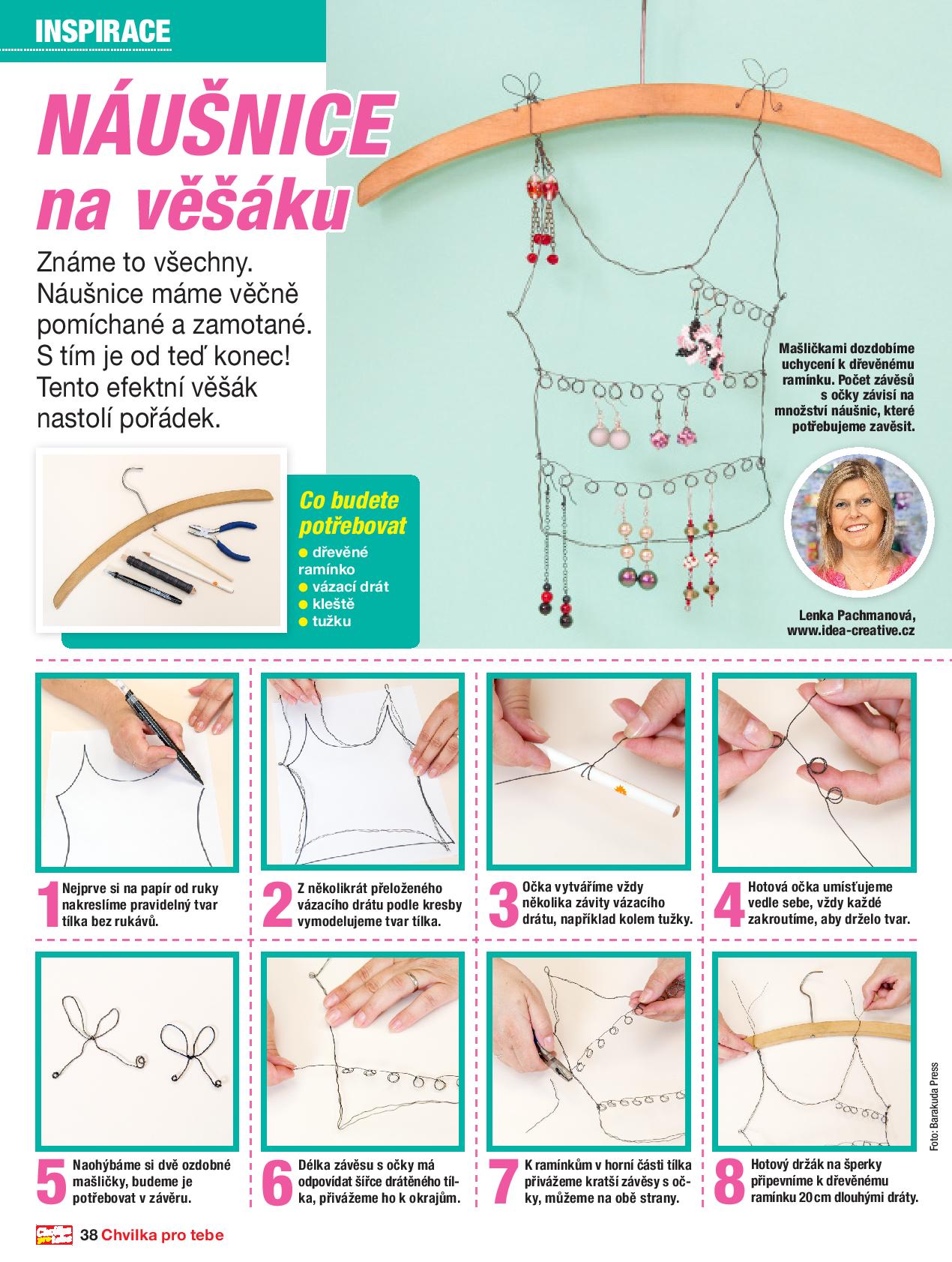 Tílko z drátu na zavěšení náušnic