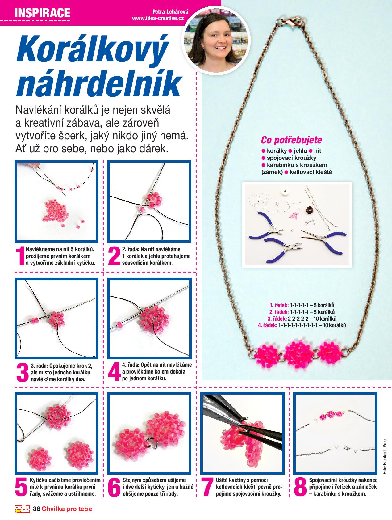 Šperk z šitých kuliček z rokajlu