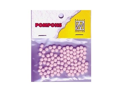 Pompony mini 3mm, 100ks, sv.růžová