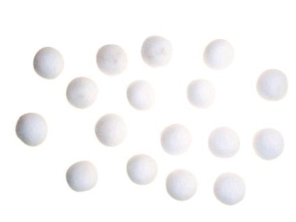 pompony bambulky bila 2,5cm