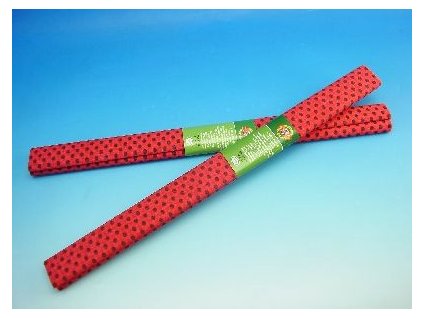 Papír krepový - červený+černé puntíky