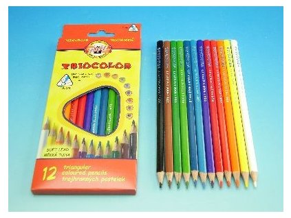 Trojhranné pastelky tenké 12 ks