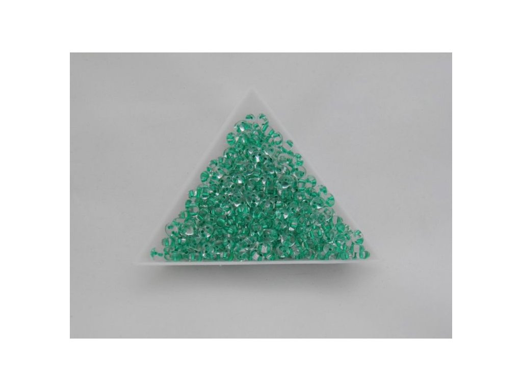 Korálky PRECIOSA Twin™ - krystal se zeleným průtahem 68258