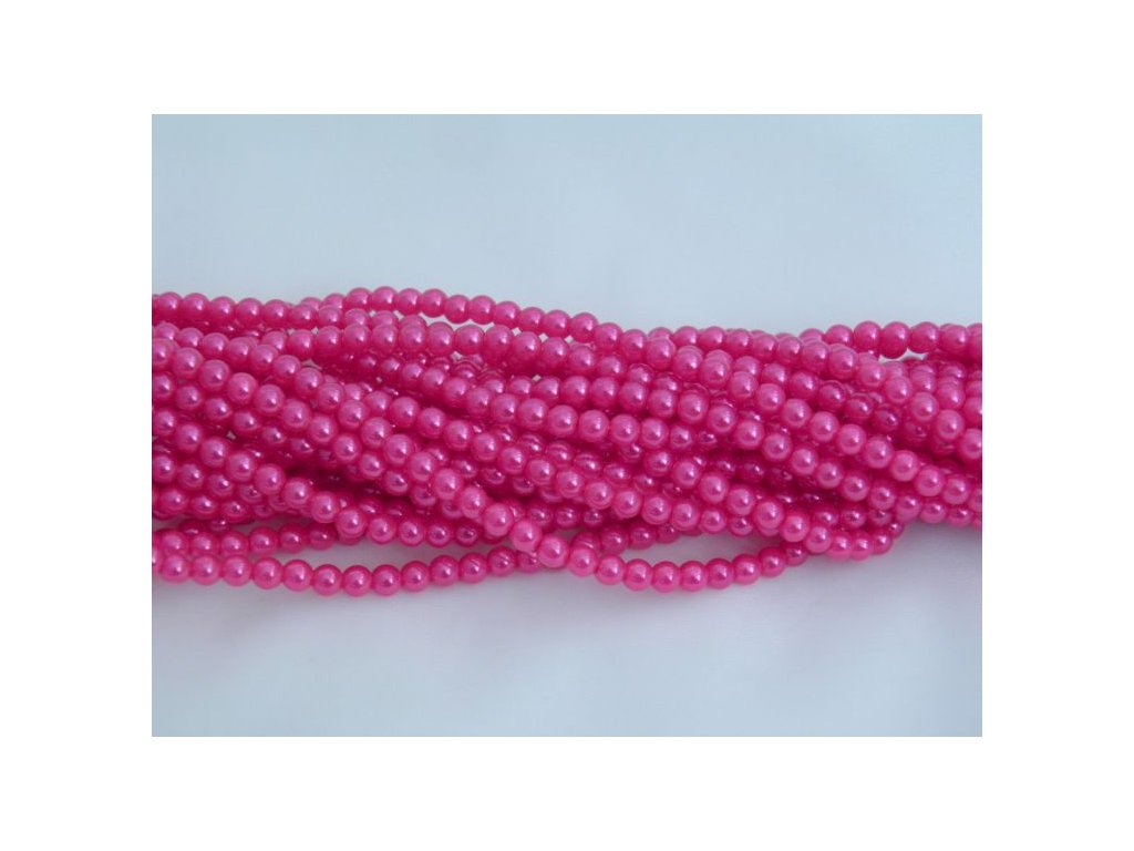 Korálky - voskované perle 6 mm - růžové