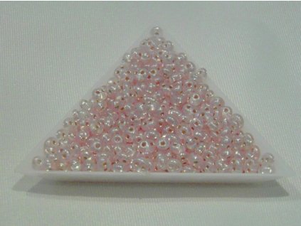 Korálky PRECIOSA Twin™ -  světle růžová se stříbrným dekorem