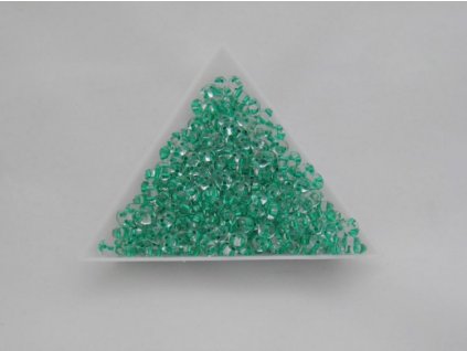 Korálky PRECIOSA Twin™ - krystal se zeleným průtahem 68258