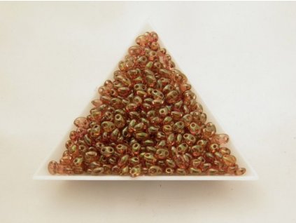 Korálky PRECIOSA Twin™ - krystal s dekorem 48095