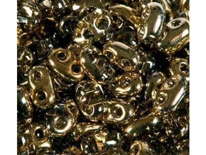 Korálky PRECIOSA Twin™ - krystal se zlatým pokovem 0005m