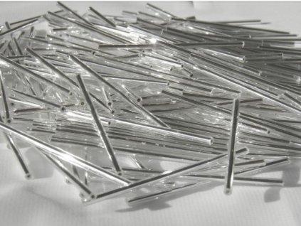 Korálky - rokajlové tyčky 50 mm - stříbrné rovné 78102 (T92)