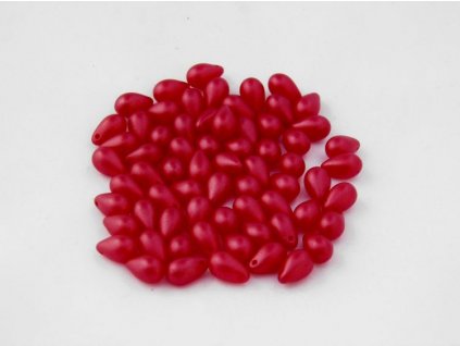 Korálky mačkané - kapka 6/9 mm - 00030/25009 červený vosk