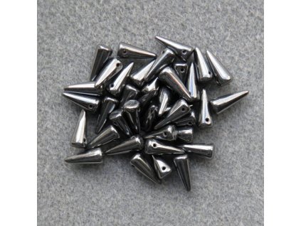 Korálky Spike Beads - trn hematit - 5 mm x 13 mm