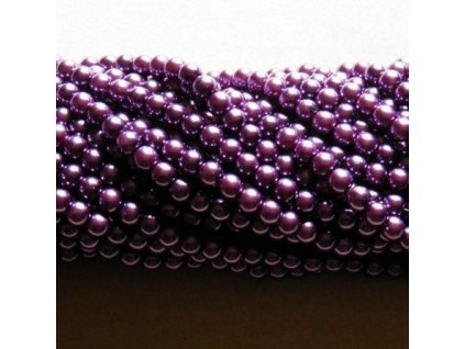 Korálky - voskované perle 6 mm fialová (DOVOZ)
