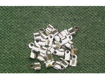 Bižuterní komponenty - koncovka na kůži platina 3 mm