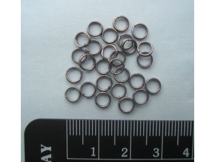 Bižuterní komponenty - dvojkroužek gun metal 5 mm