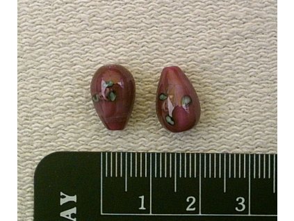 Vinutý korálek - hruška perleťová tmavě růžová 12 mm