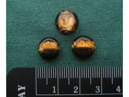 Placička se zataveným stříbrem hnědá 10 mm