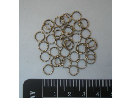 Bižuterní komponenty - dvojkroužek starozlatý 7 mm