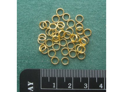 Bižuterní komponenty - dvojkroužek zlatý 5 mm