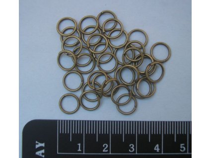 Bižuterní komponenty - spojovací kroužek starozlatý 8 mm