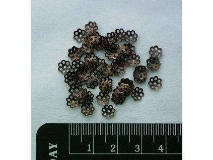 Bižuterní komponenty - kaplík jednoduchý měděný 6 mm - 120 ks