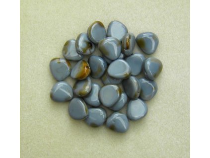 Korálky mačkané - MKL031 - oblázek šedý s tmavým žíháním