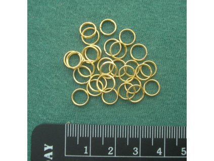 Bižuterní komponenty - dvojkroužek zlatý 7 mm - 50 ks