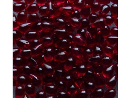 Korálky mačkané - BP02 - kapka 6/9 mm - 90080 tmavě červená