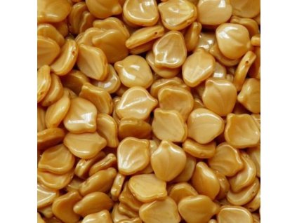 Korálky mačkané - BW19 - hnědý lístek