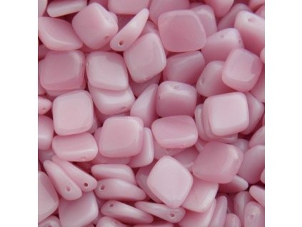 Korálky mačkané - BW38 - kosočtverec růžový - 5 ks