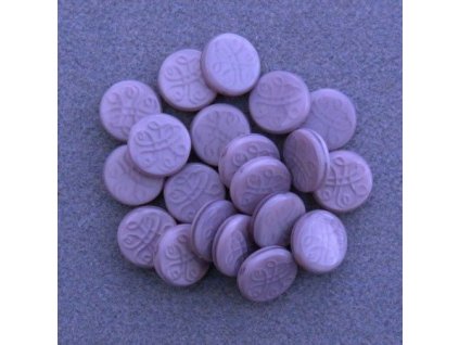 Korálky mačkané - MKL153 - placička s kresbou perleťová světlá fialová