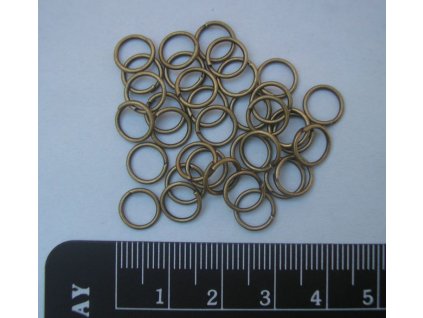 Bižuterní komponenty - spojovací kroužek starozlatý 8 mm - 100 ks