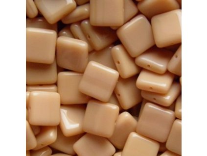 Korálky mačkané - BP35 - hnědý čtvereček - 10 mm